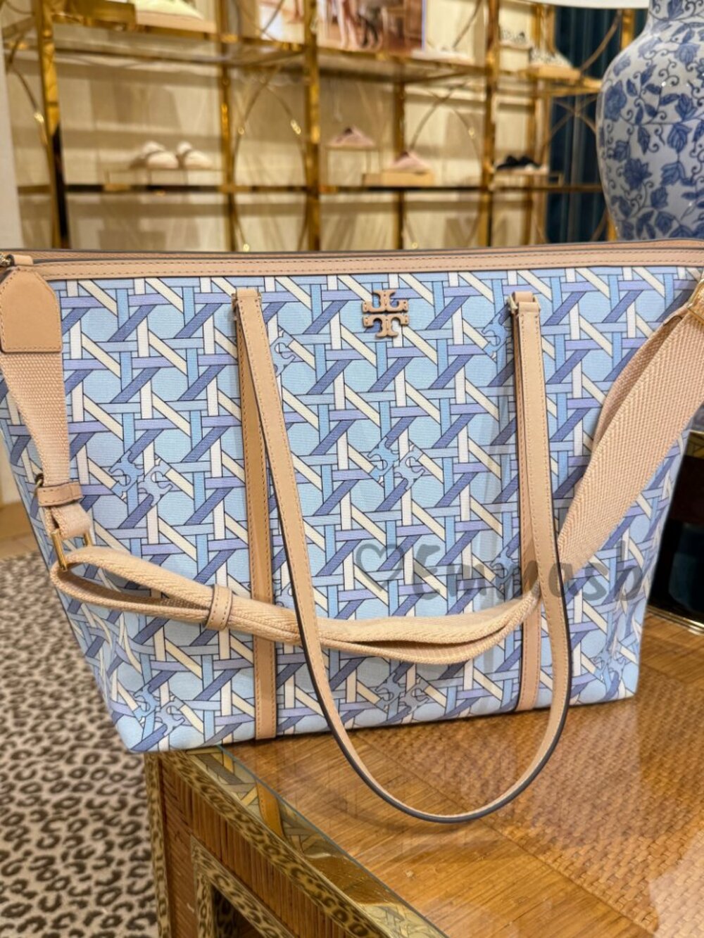 Tory Burch Blake Basketweave Zip Tote 184734 $550